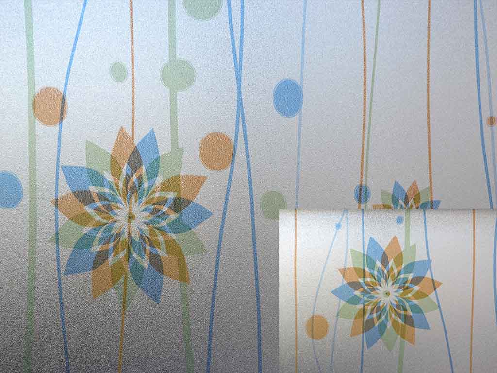 Folie geam autoadezivă Muralis, Folina, imprimeu floral, multicolor, 90x100 cm