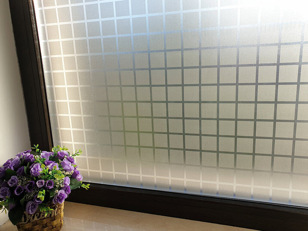 Folie geam pătrate gri Office, Folina, autoadezivă, rola de 90x100 cm 