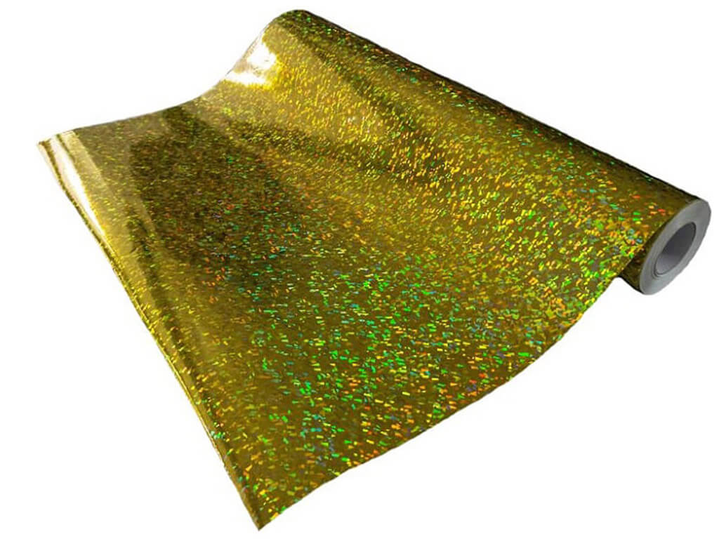 Folie hologramă, Kointec, galbenă, autoadezivă, 100 cm lăţime