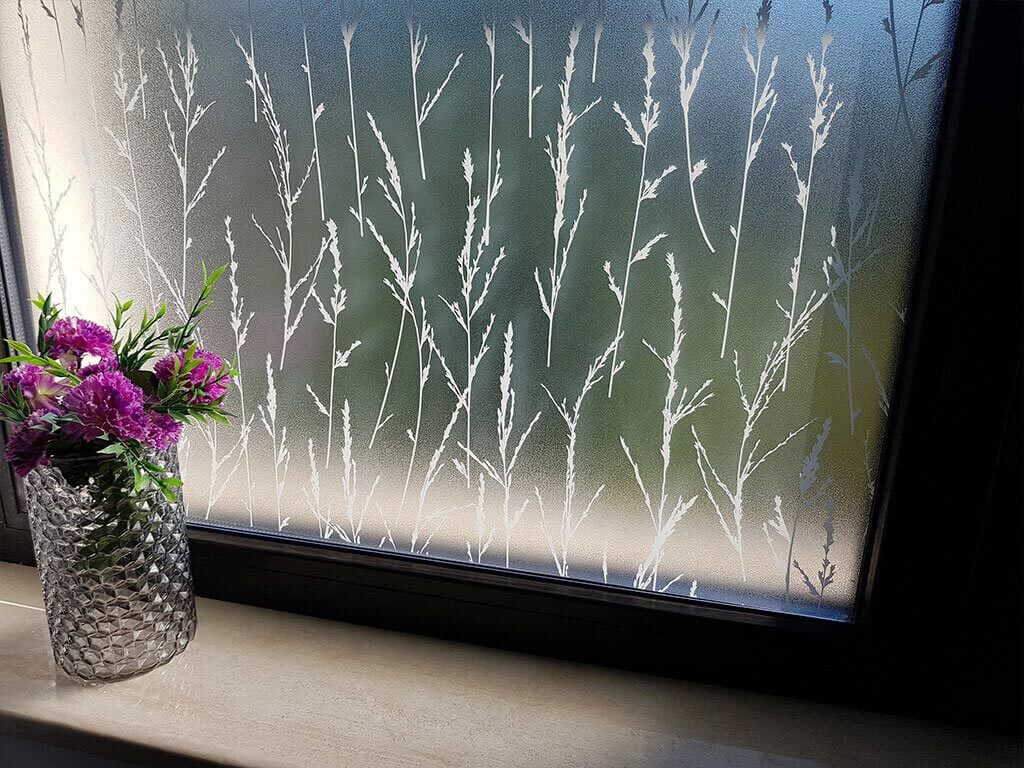 Folie geam electrostatică Devera, d-c-fix, sablare cu model spic de grâu, translucidă, 67 cm lăţime