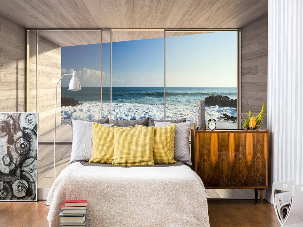 Fototapet 3D Large Bay Window, Dimex, albastru, 375x250 cm