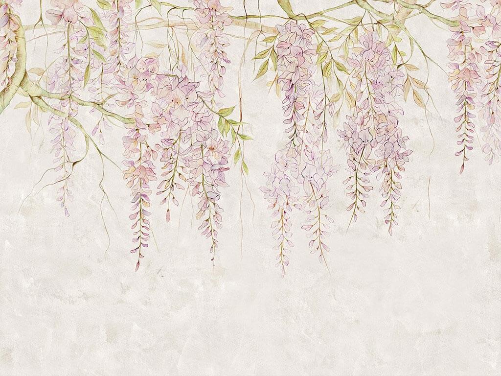 Fototapet floral Wisteria, Komar, model lila, 400x280 cm