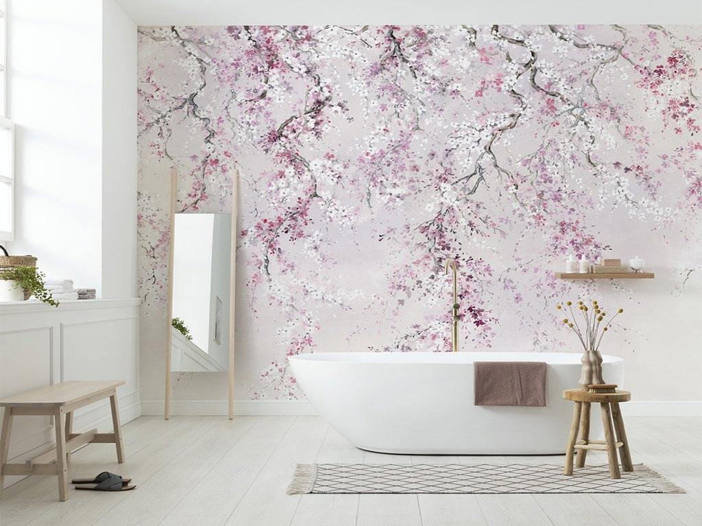 Fototapet floral roz Cherry Blossom, Komar, print digital, 300x280 cm