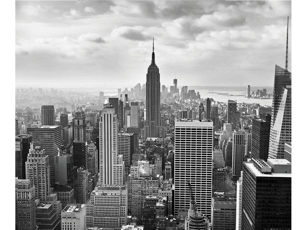 Fototapet peisaj urban NYC black and white, Komar, 368x254 cm