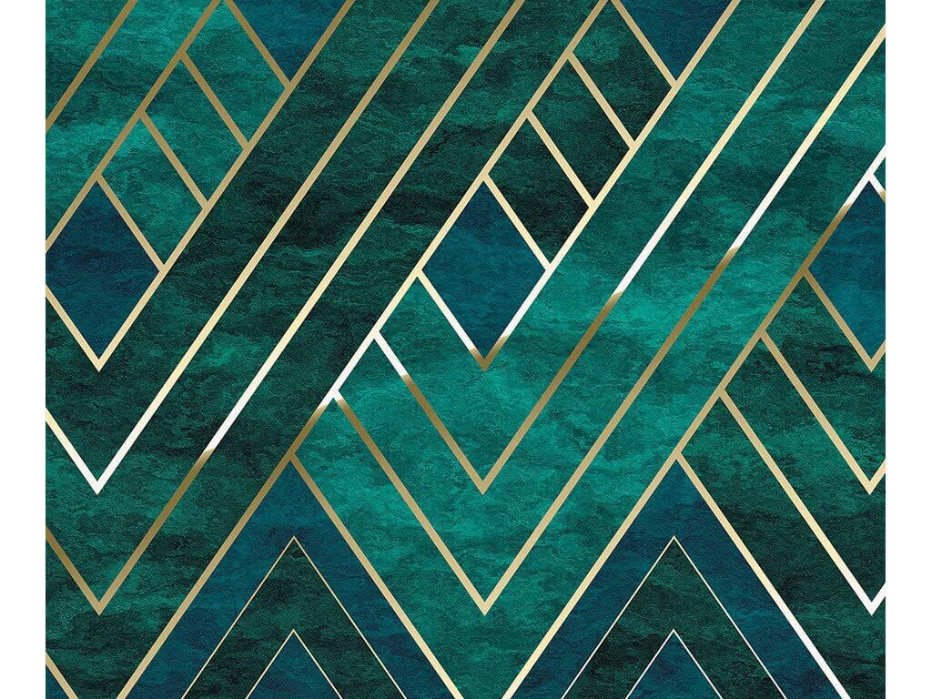 Fototapet Artdeco, Komar, model geometric verde, 300x250 cm