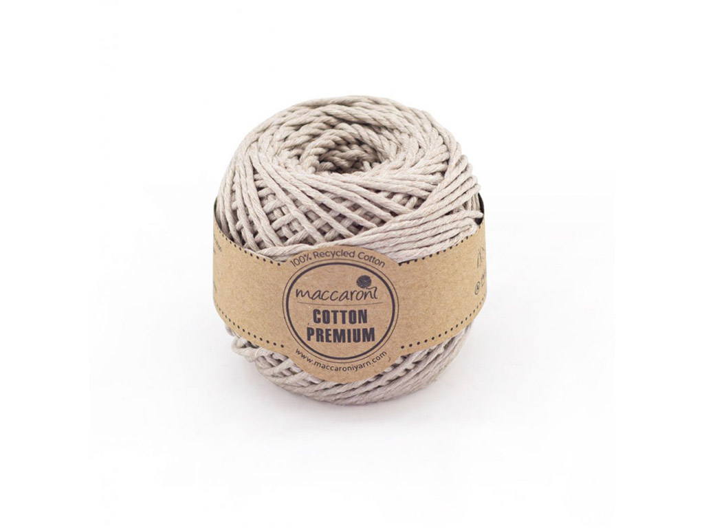 Sfoară bumbac natur, Maccaroni Cotton Premium, fir de 2mm grosime, 100gr