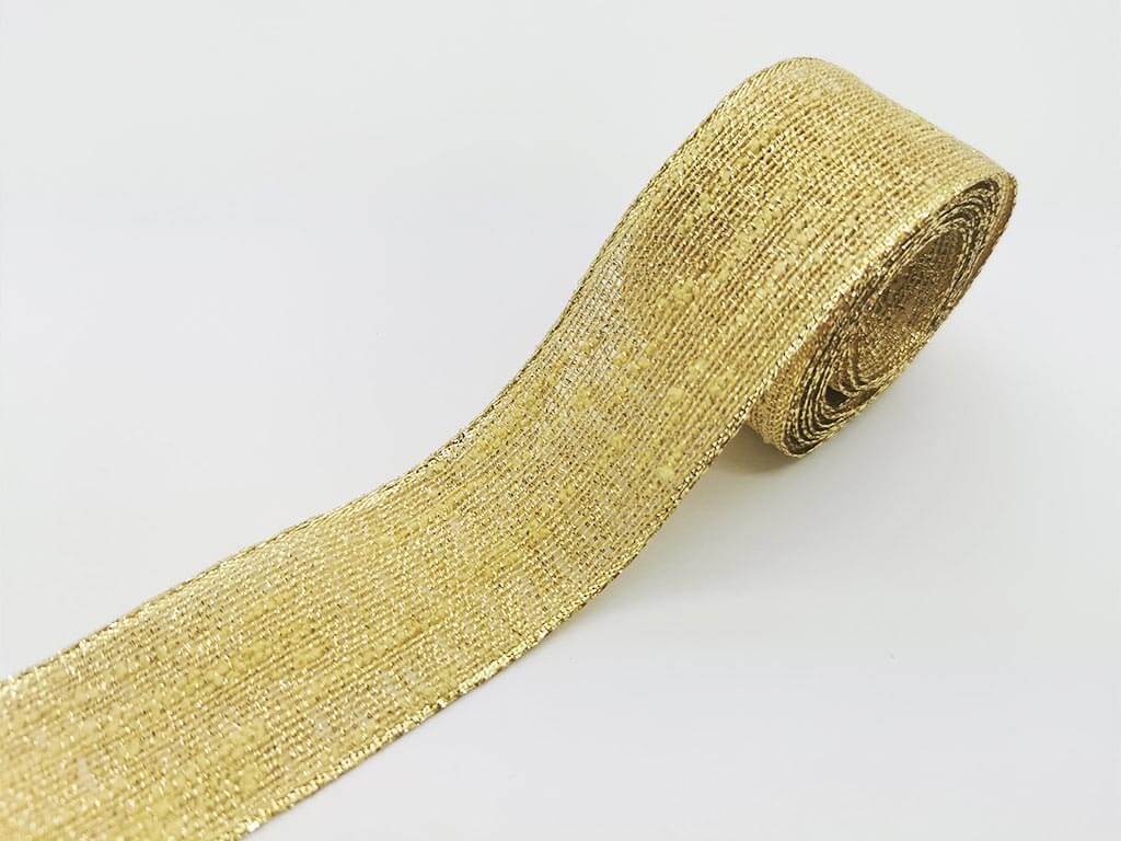 Panglică decorativă, Folina, aurie, 4 cmx10 metri