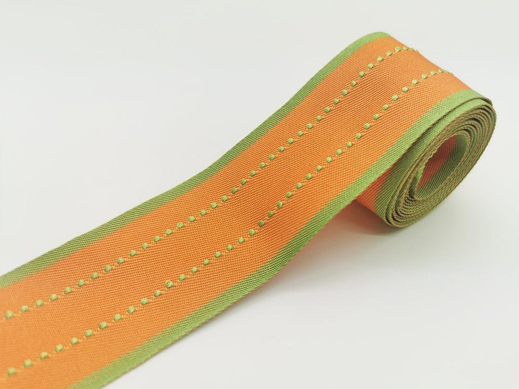 Panglică decorativă portocalie, Folina, material textil, 4 cmx10 metri