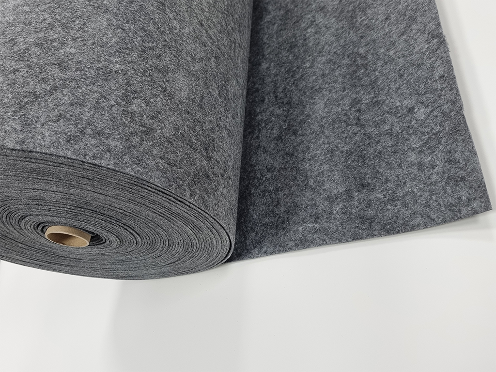 Fetru la metru, pâslă gri antracit cu grosime de 3 mm și lățimea de 90cm - produs 100% din material reciclat