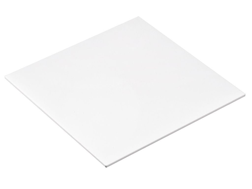 Placă din acril alb lucios, plexiglas de 3mm grosime, 20x20 cm