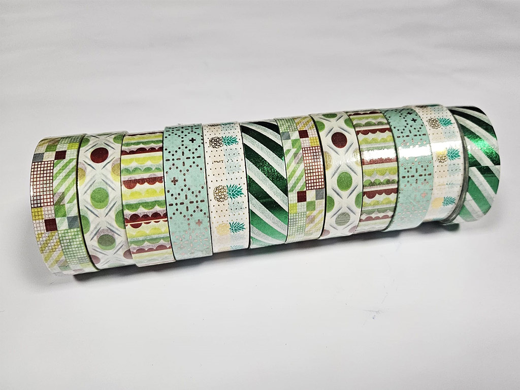 Set 12 role washi tape, bandă adezivă decorativa, Folina MIX12