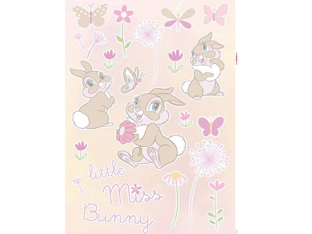 Stickere cameră fete, Little Miss Bunny, Komar, planşă de 50x70 cm