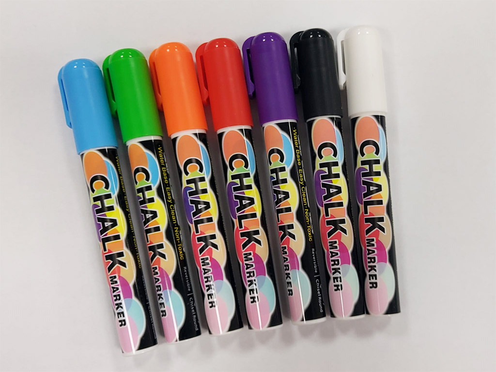 Set 7 markere cu cretă lichidă colorată
