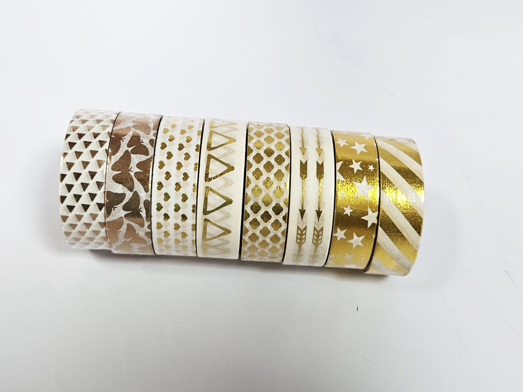 Set 8 role washi tape, benzi decorative adezive, Folina MIX6