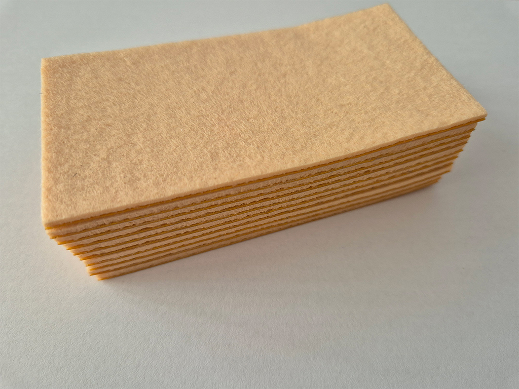 Set de 10 rezerve din pâslă bej, autoadezive, pentru raclete, 10x5 cm