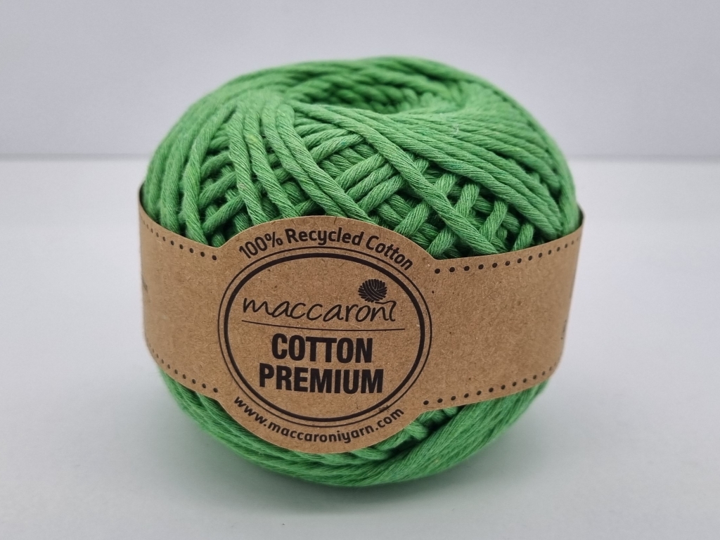 Sfoara bumbac verde, Maccaroni Cotton Premium, fir de 2 mm grosime, 100g