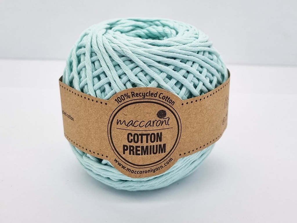 Sfoară bumbac vernil, Maccaroni Cotton Premium, fir de 2mm grosime, 100gr