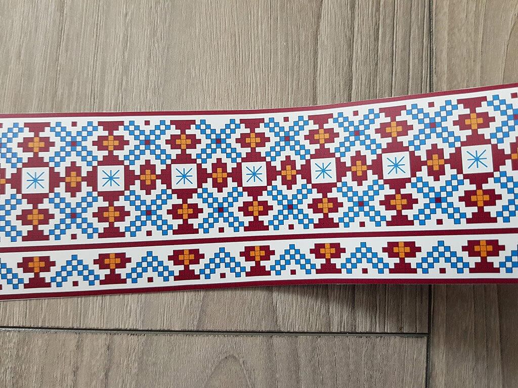 Set 10 borduri autoadezive decorative, cu motive tradiţionale româneşti, Folina08 , 7x100 cm