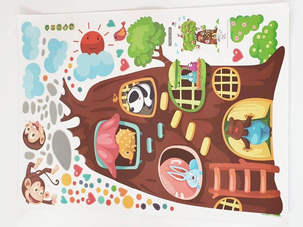 Sticker Animale năzdrăvane, Folina, pentru copii, autoadeziv, multicolor
