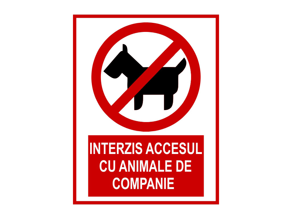 Sticker Interzis accesul cu animale 15x23 cm