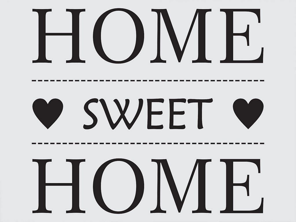 Sticker Home sweet Home, Folina, decorațiune perete negru, dimensiune sticker 50x50 cm