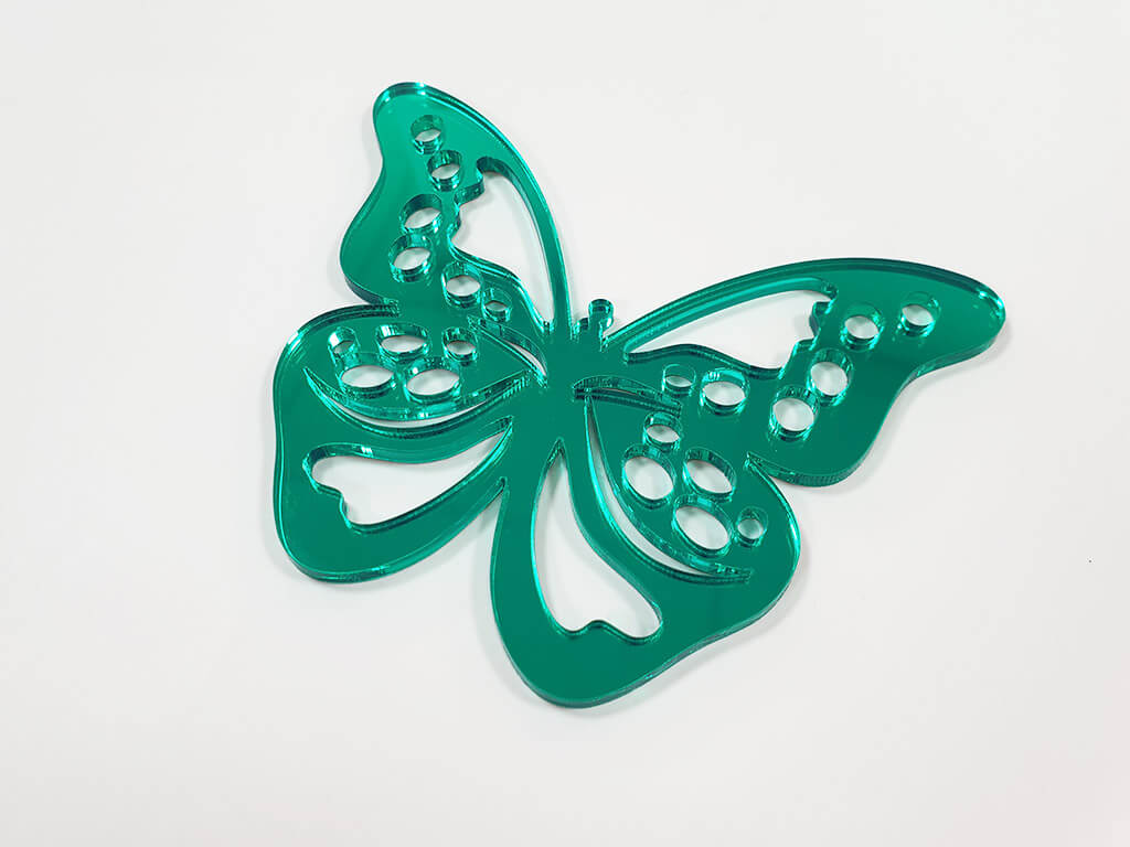 Set 3 stickere oglindă Fluture, decoraţiune din oglindă acrilică verde