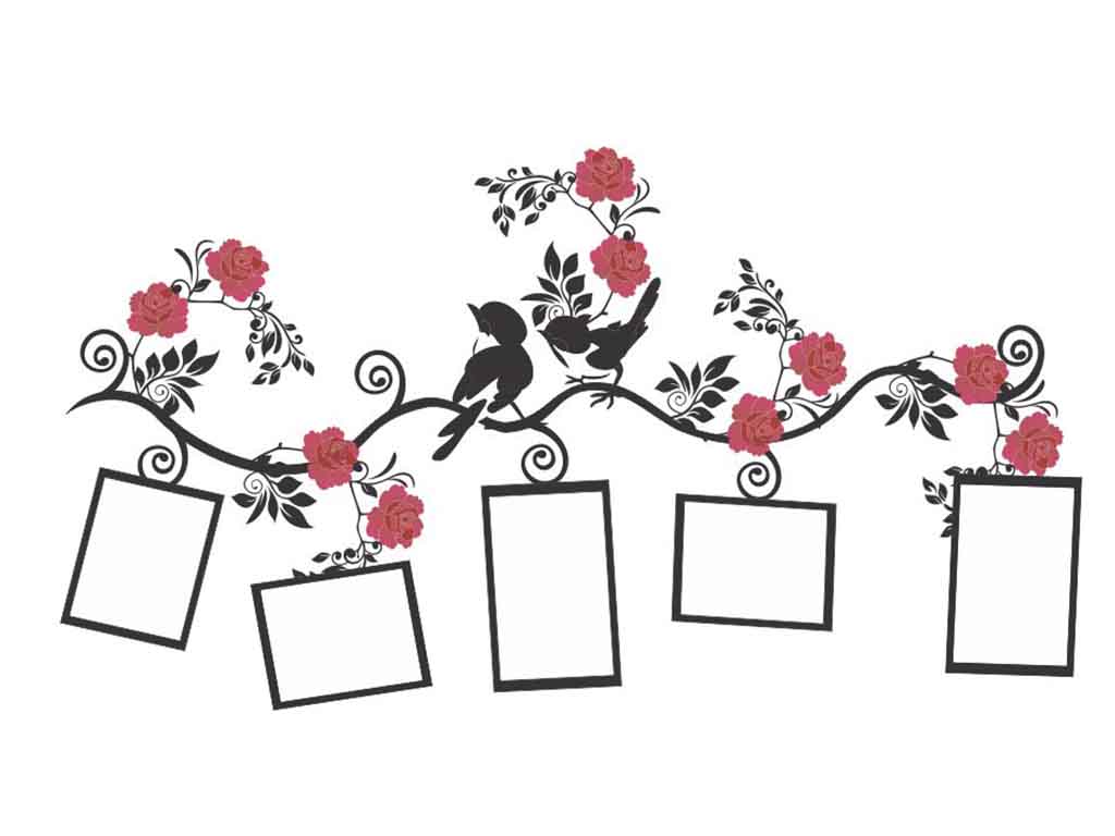 cassette Blossom Father fage Sticker perete rame foto Creanga cu flori rosii, sticker decorativ, Folina