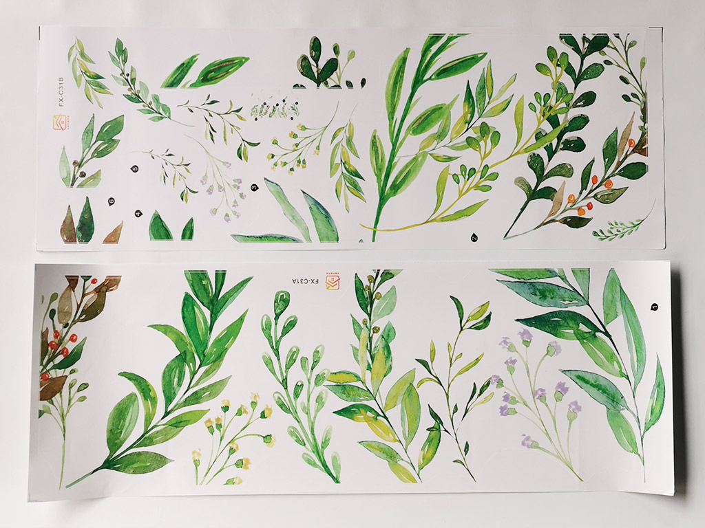 Stickere perete, Folina, crenguţe verzi watercolor