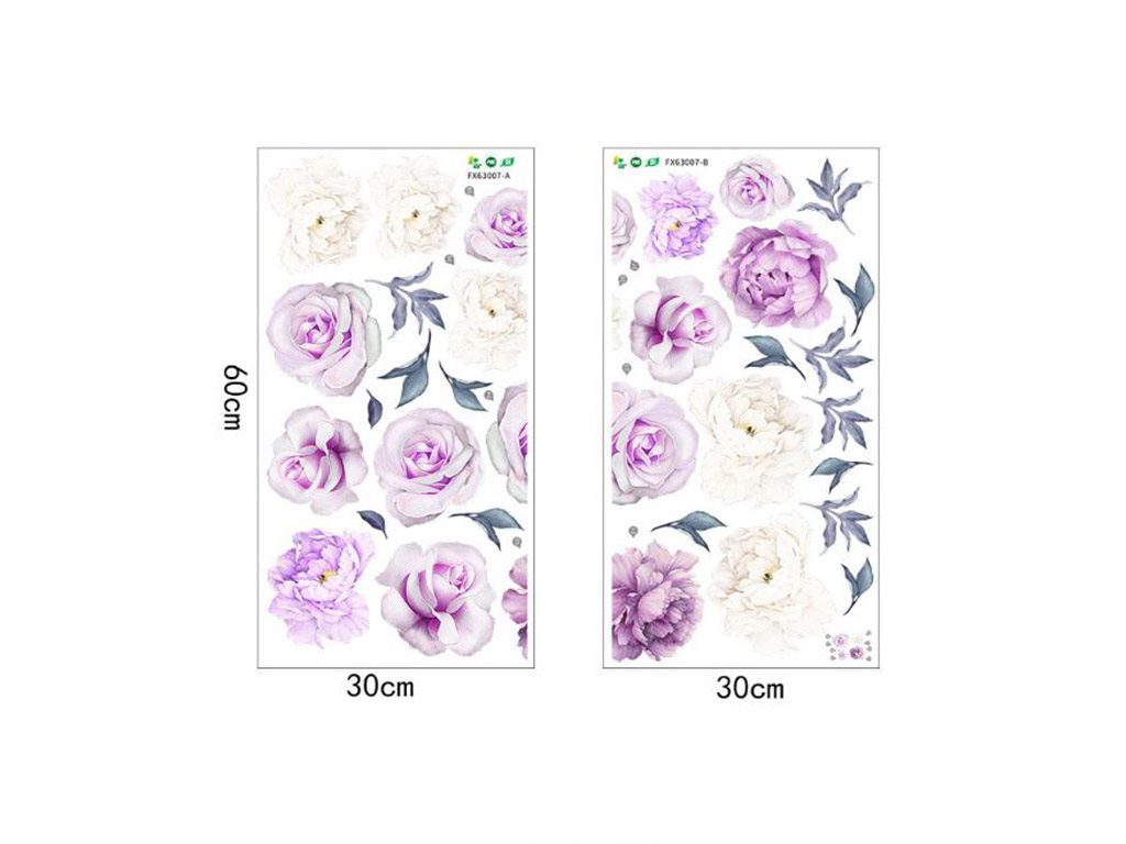 Stickere flori, Folina, decor floral lila