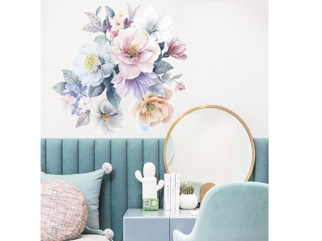 Stickere flori, Folina, decor în nuanţe pastel, 50 cm