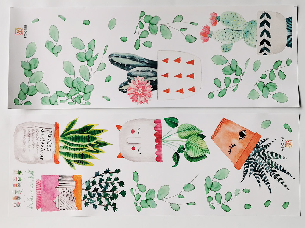 Stickere flori, Folina, ghivece decorative cu plante verzi