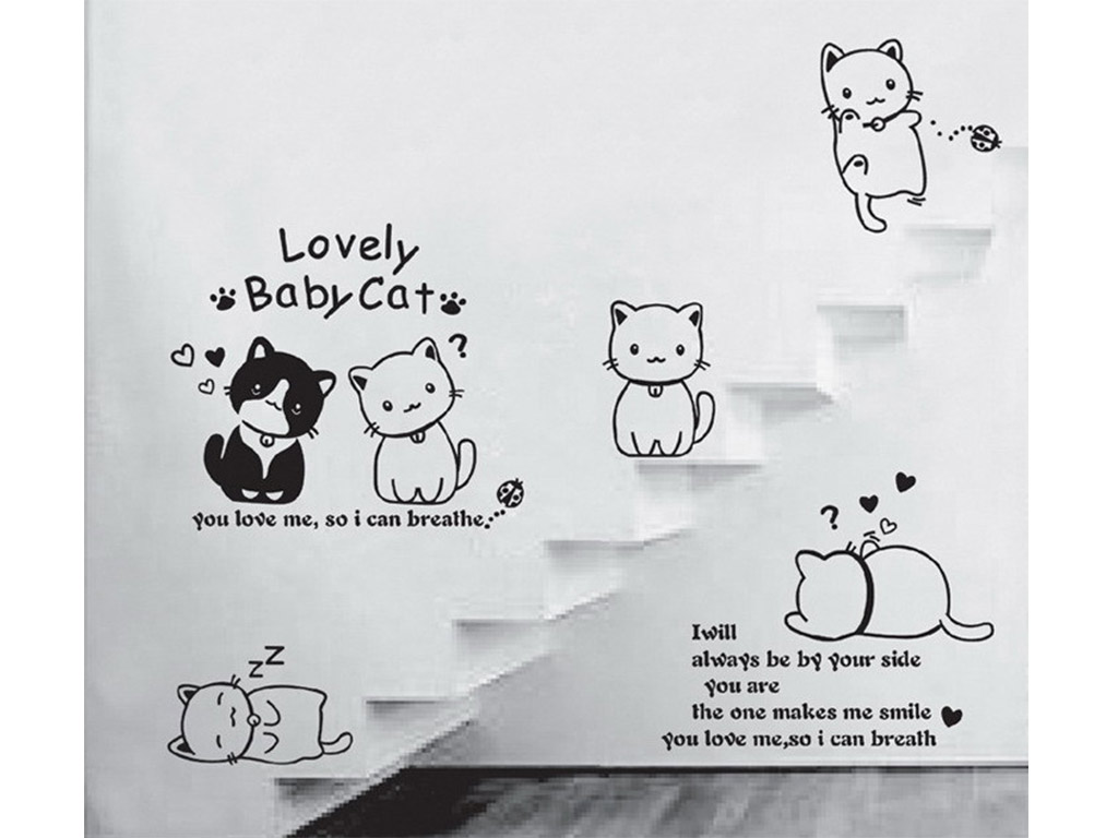 stickere-pisici-lovely-baby-cat-5007