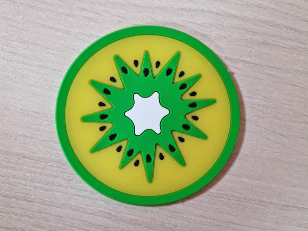 Set 12 bucăţi suport pahar, coaster din silicon, verde, 8 cm