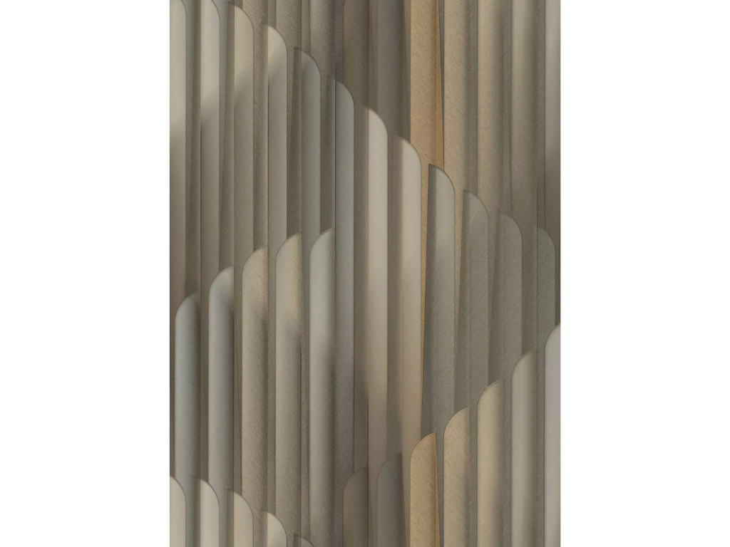 Tapet cu dungi, Erismann Elysium 1047115, nuanțe de gri și maro cu aspect sidefat, vlies, rolă de 0.53x10 metri