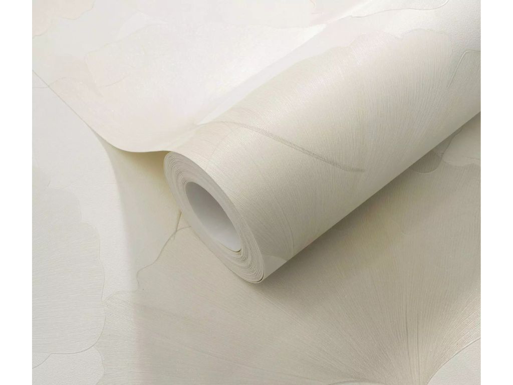 Tapet crem cu frunze de ginkgo, texturat, Erismann Elysium 1047014, rolă de 0.53x10 metri