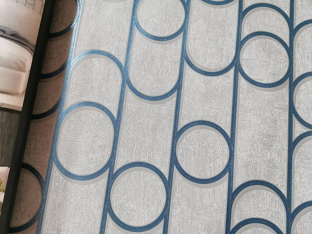 Tapet modern gri, Ugepa, model geometric albastru, Galactik M24009