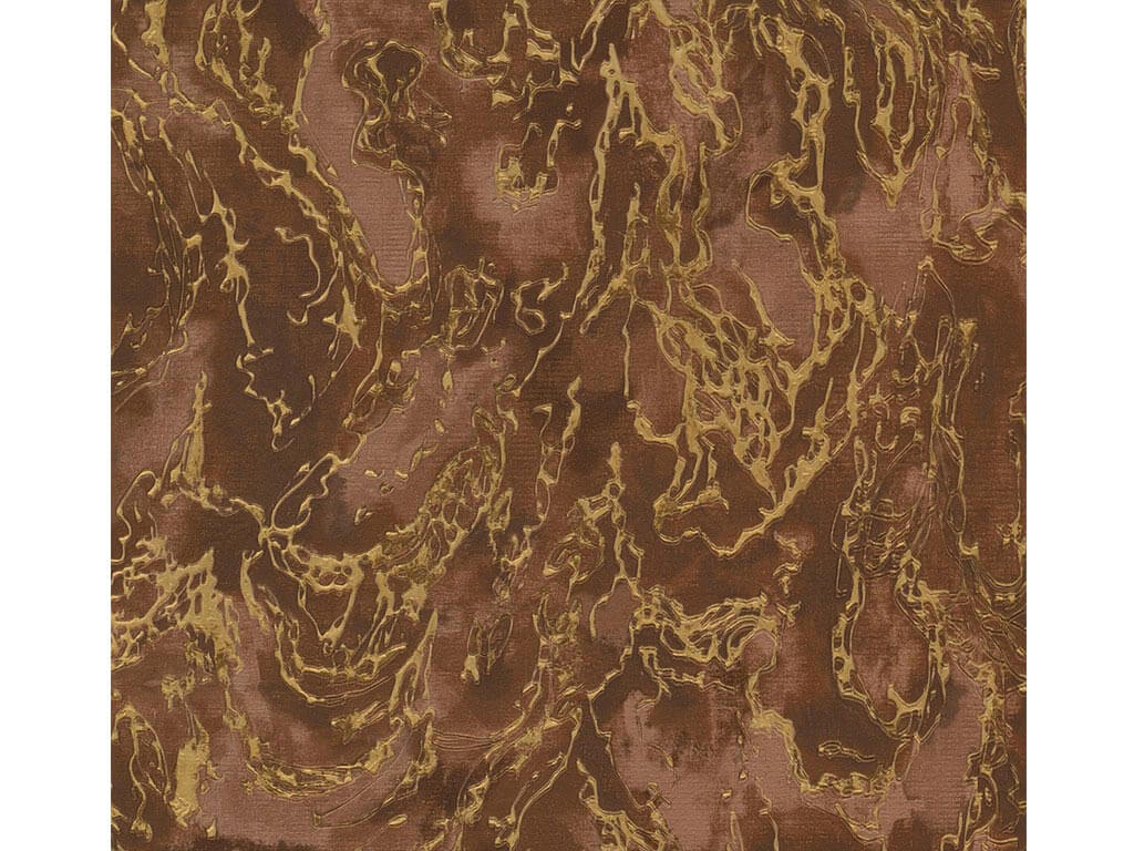 Tapet modern Aurum 57309, imitaţie tencuială decorativă maro deschis cu detalii metalice aurii