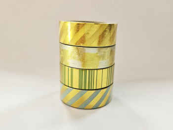 Set 4 role washi tape, benzi adezive decorative aurii