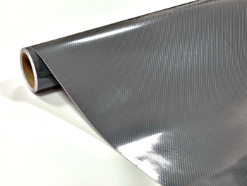 Folie carbon 5D gri lucios, material bubblefree, rolă de 152x200 cm