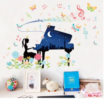 sticker-fata-la-pian-multicolor-6899