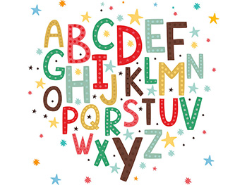 Sticker Alfabetul pentru copii, Folina, multicolor, 100 cm