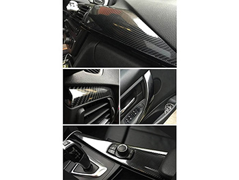 Autocolant negru carbon 5D, Folina, aspect lucios, bubblefree, rolă de 152x200 cm