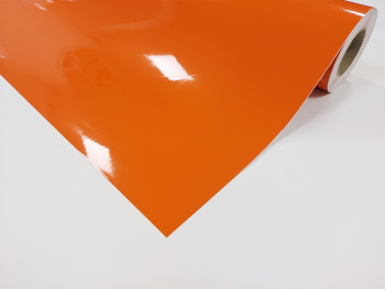 Autocolant portocaliu lucios, Traffic Orange 3642, X-Film, lățime 126 cm, racletă de aplicare inclusă la fiecare comandă.