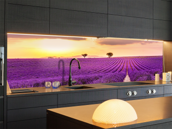Autocolant perete bucătărie, Folina, peisaj violet, 67x200 cm