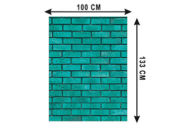 Autocolant perete cărămidă turcoaz, Folina, 133 cm lăţime
