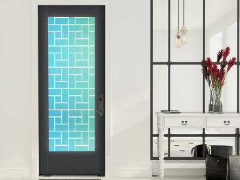 Folie geam autoadezivă Turquoise Kauai, Folina, transparentă cu model turcoaz, 120 cm lăţime Autocolant-decorativ-model-geometric-albastru-verde-x1-8648