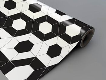 Autocolant faianţă decorativă, Folina, hexagoane negre, 60x200 cm