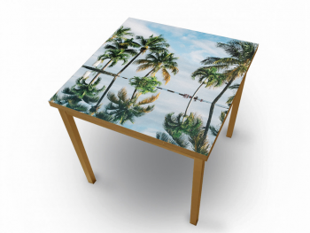 Autocolant blat masă, model palmieri, 100 x 100 cm, racletă inclusă