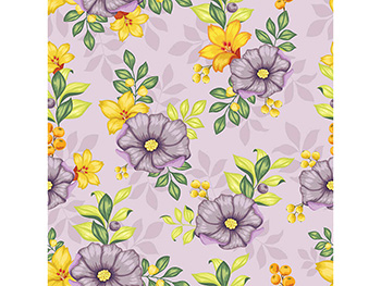 Autocolant decorativ, Folina, model floral lila,122 cm lăţime