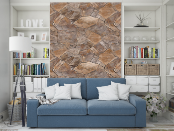 Autocolant perete piatră castanie, Folina, tapet autoadeziv la rolă de 130x250 cm 
